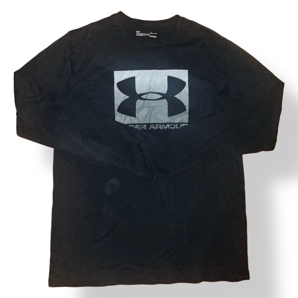 Under Armour Men's Black and Gray Long Sleeve Tee